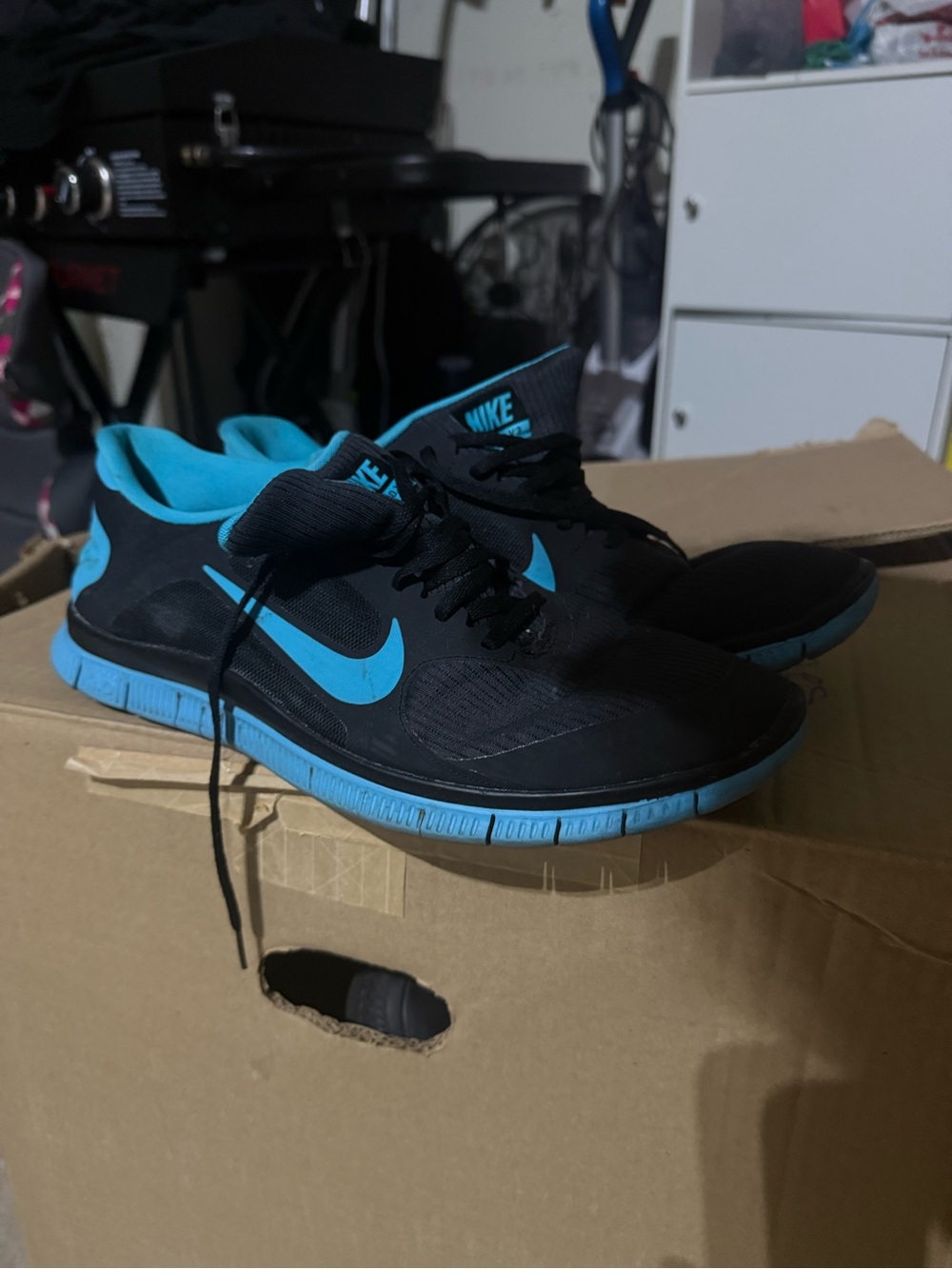 Nike Black and Blue Low-Profile Training Shoes